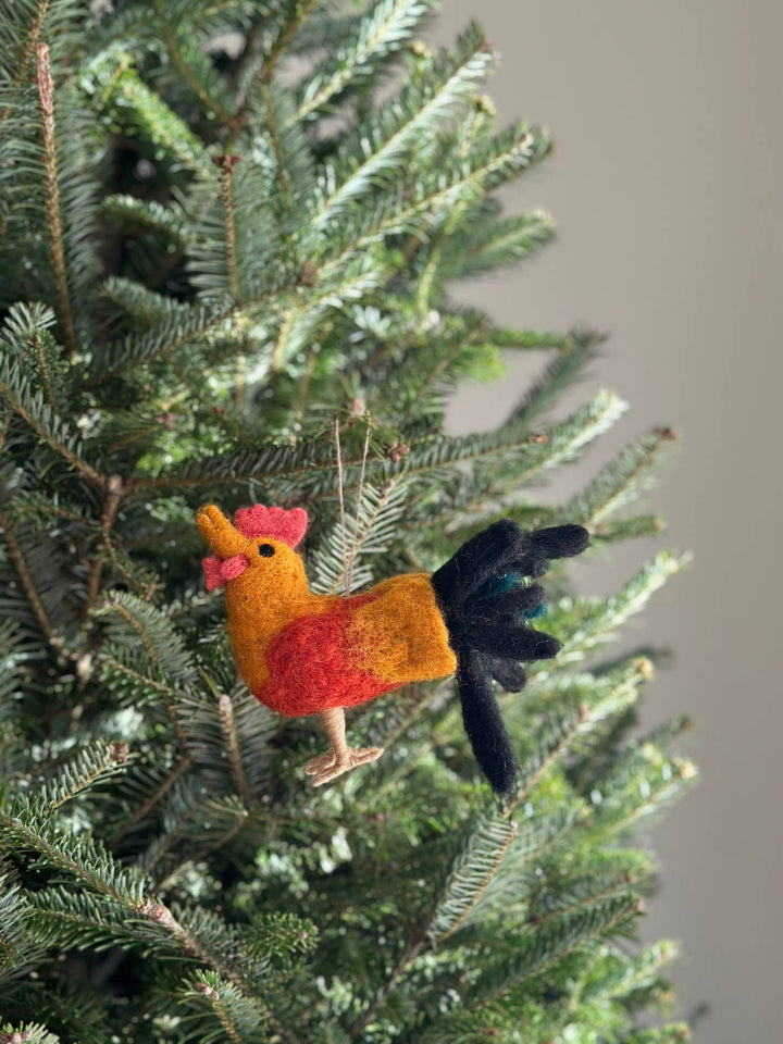 Felt Mini Sheep with Christmas Hat Ornament - Echo Market