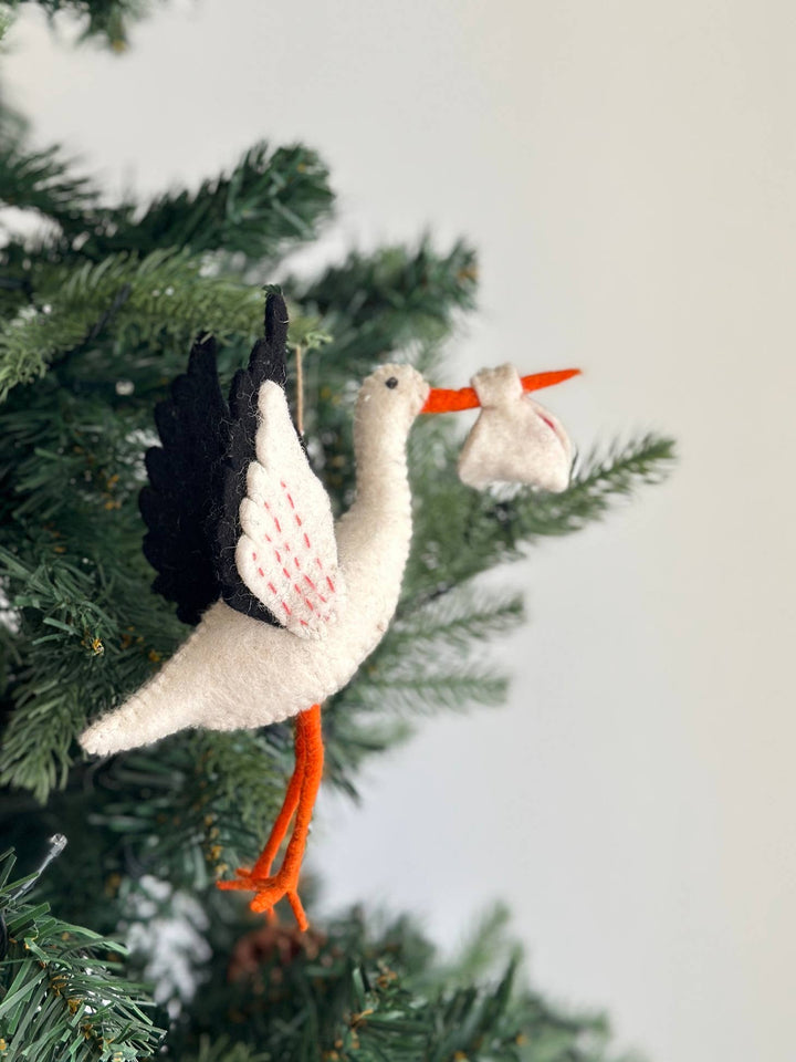 Felt Mini Sheep with Christmas Hat Ornament - Echo Market