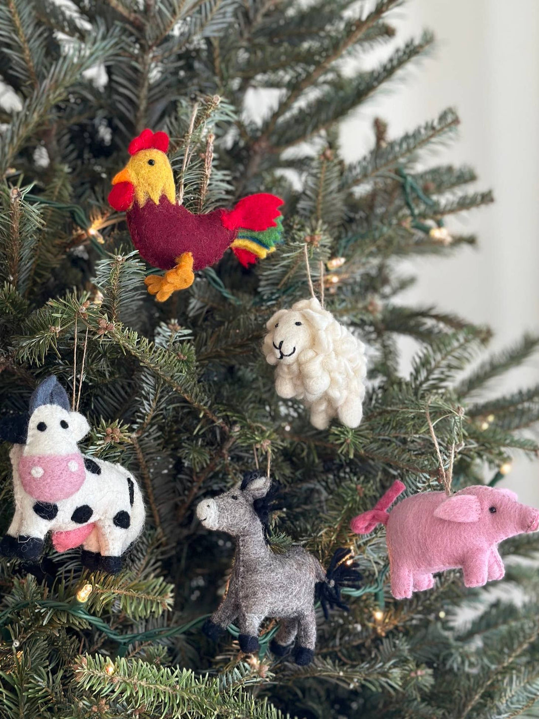 Felt Mini Sheep with Christmas Hat Ornament - Echo Market