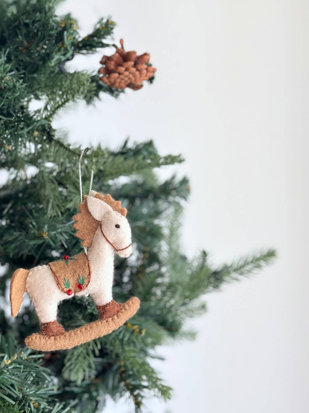 Felt Mini Sheep with Christmas Hat Ornament - Echo Market