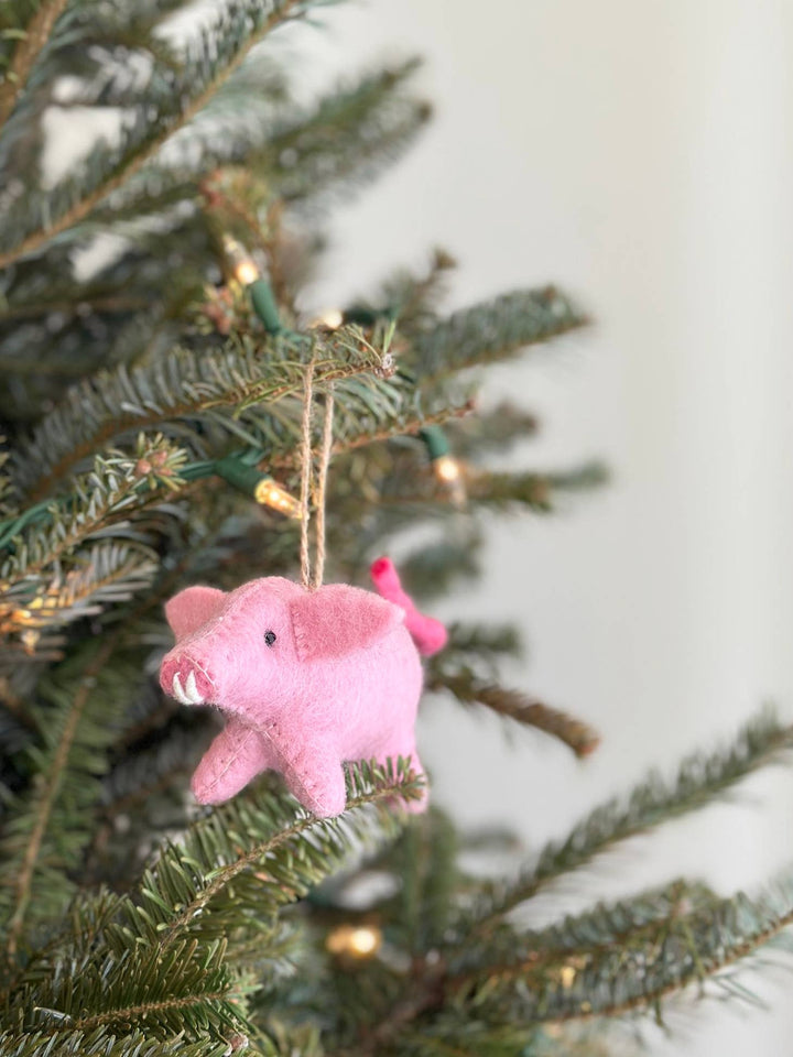 Felt Mini Sheep with Christmas Hat Ornament - Echo Market