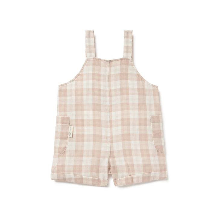 Gingham Organic Cotton Muslin Overalls - Echo Market