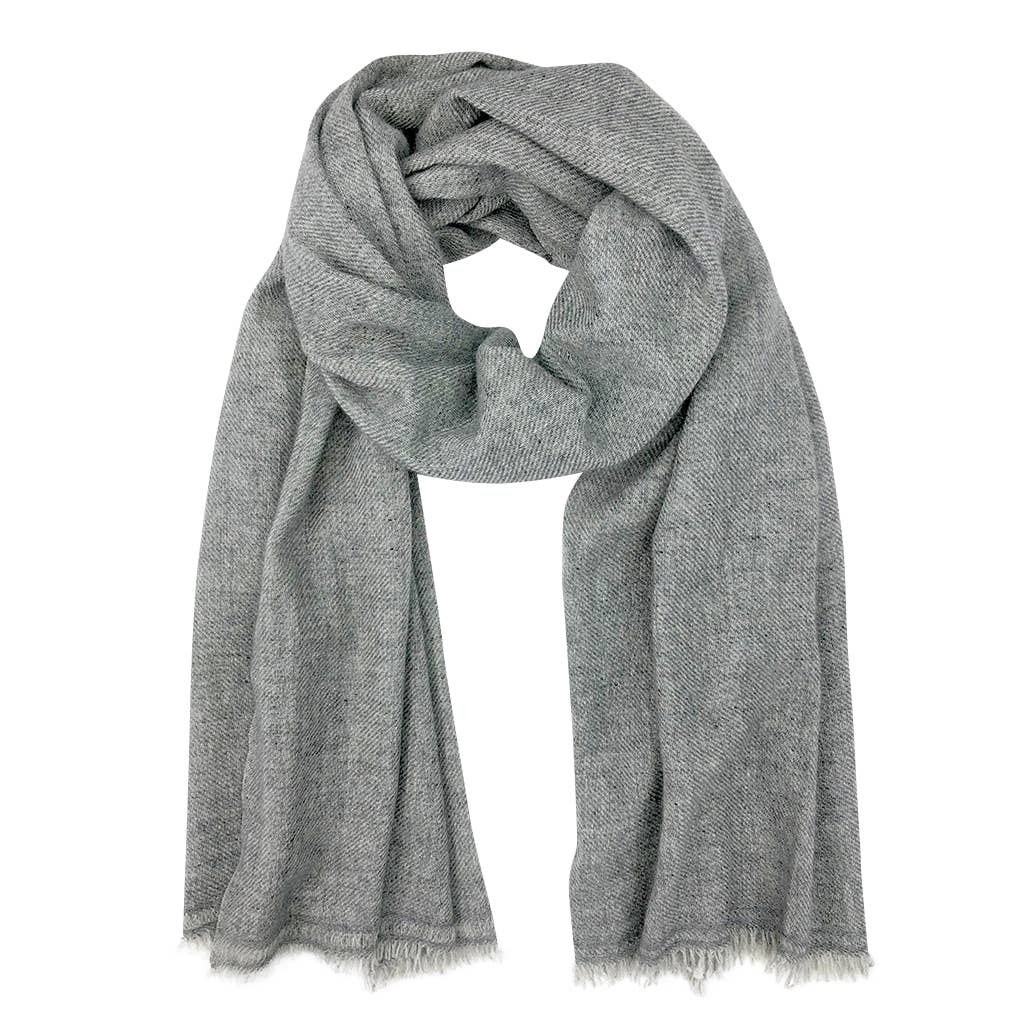 Load image into Gallery viewer, Gray Handloom Cashmere Scarf - Echo Market
