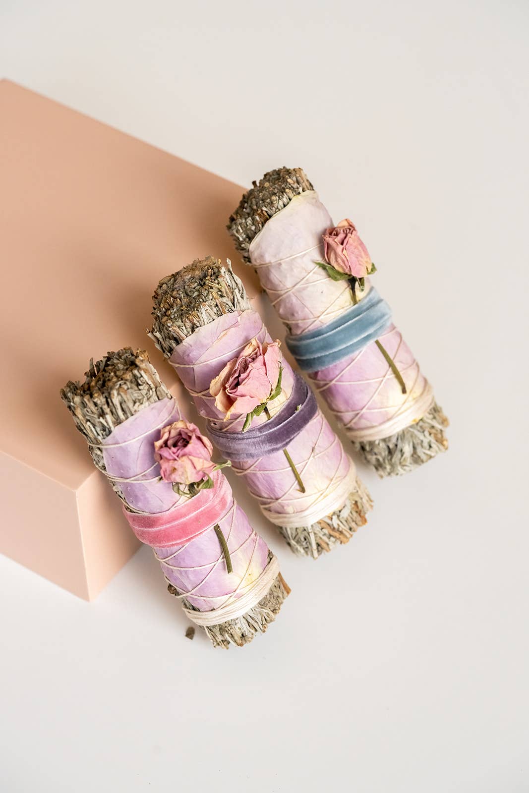 Load image into Gallery viewer, Healing Sage - Ethical Blue Sage + Roses Smudge Bundle: Fall Color Variations - Echo Market
