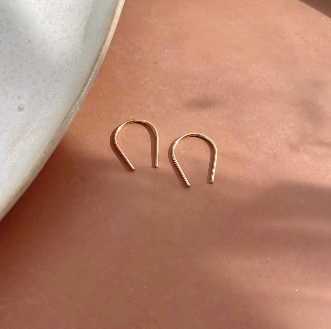 Horseshoe Earrings: 14k Gold Fill / Large - Echo Market