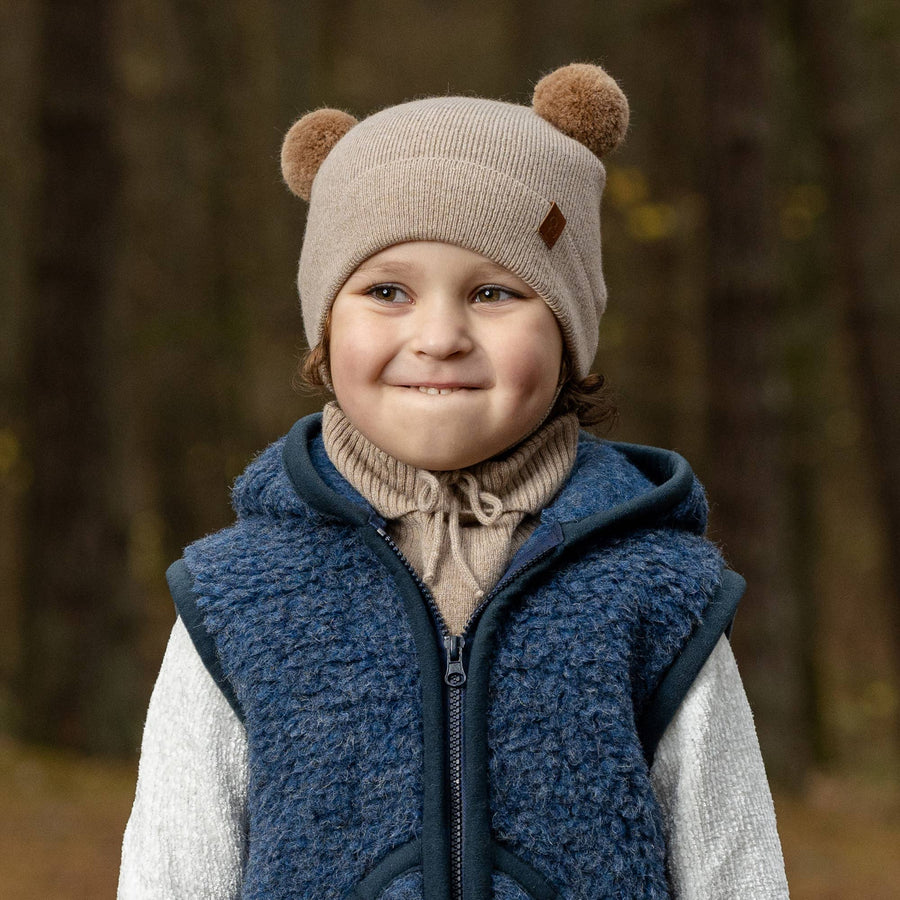 Kids' Merino and Cashmere Pom Pom Beanie - Echo Market