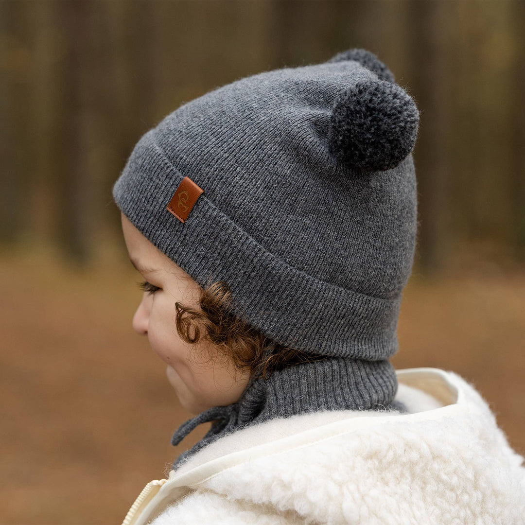 Kids' Merino and Cashmere Pom Pom Beanie - Echo Market