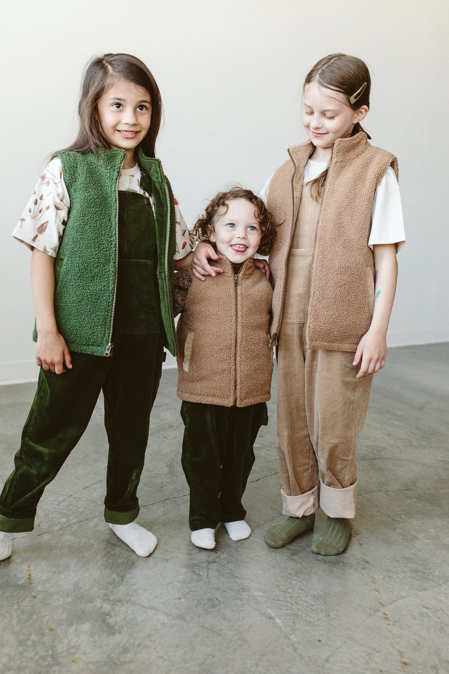 Kids' Sherpa and Corduroy Reversible Vest - Echo Market
