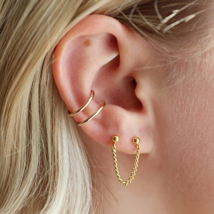 La Mer Double Studs: 14k Gold Fill - Echo Market