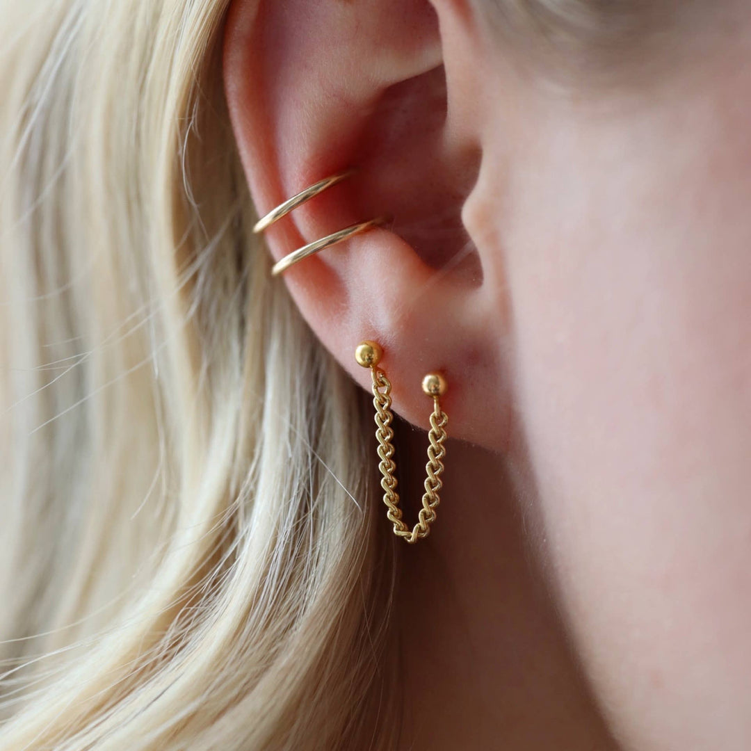 La Mer Double Studs: 14k Gold Fill - Echo Market