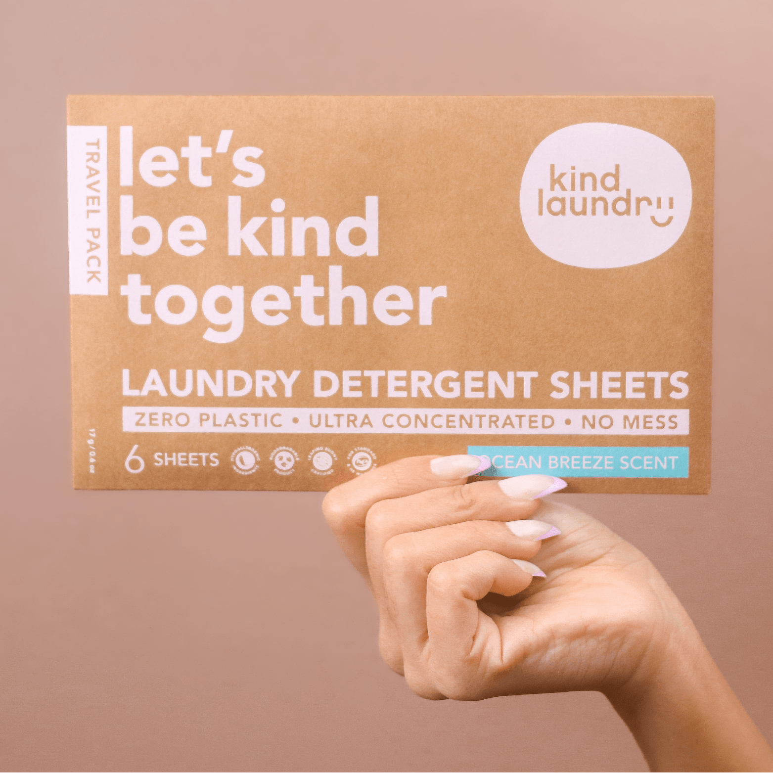 Kind Laundry Detergent Sheets Travel Pack (6 Loads) in the Ocean Breez