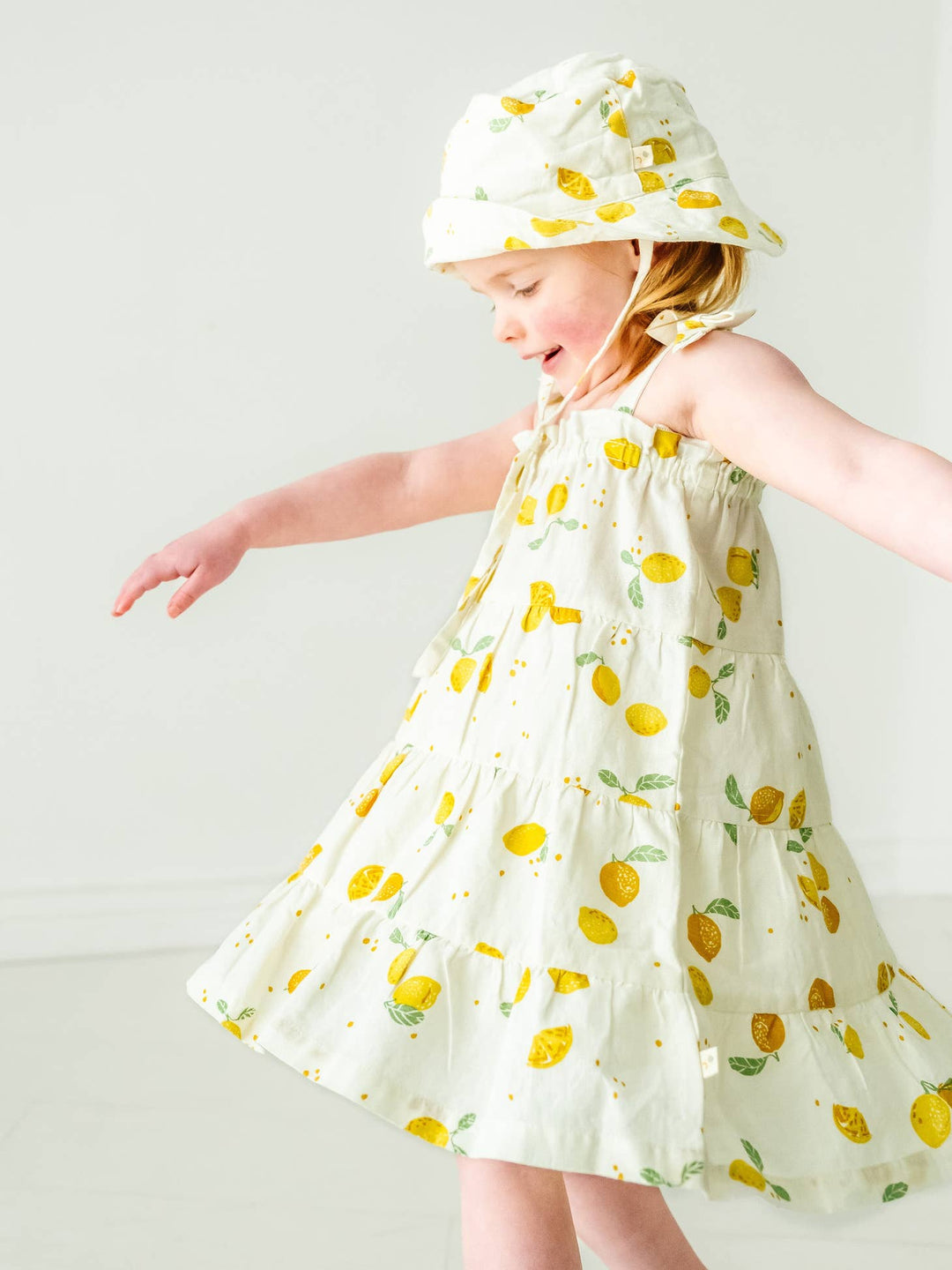 Lemon Print | Organic Tiered Strap Dress - Echo Market