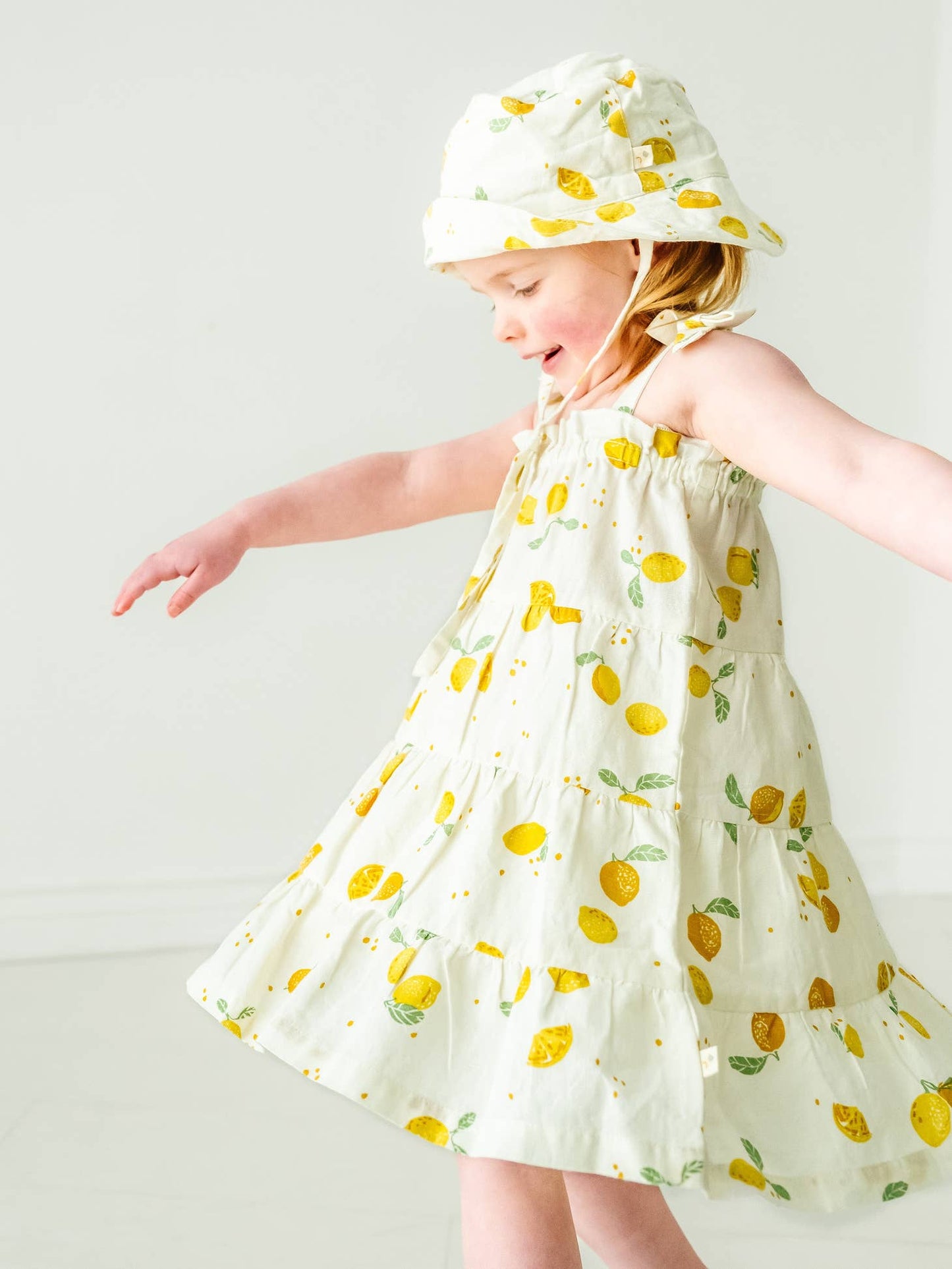 Lemon Print | Organic Tiered Strap Dress - Echo Market