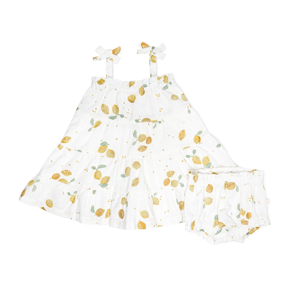 Lemon Print | Organic Tiered Strap Dress - Echo Market