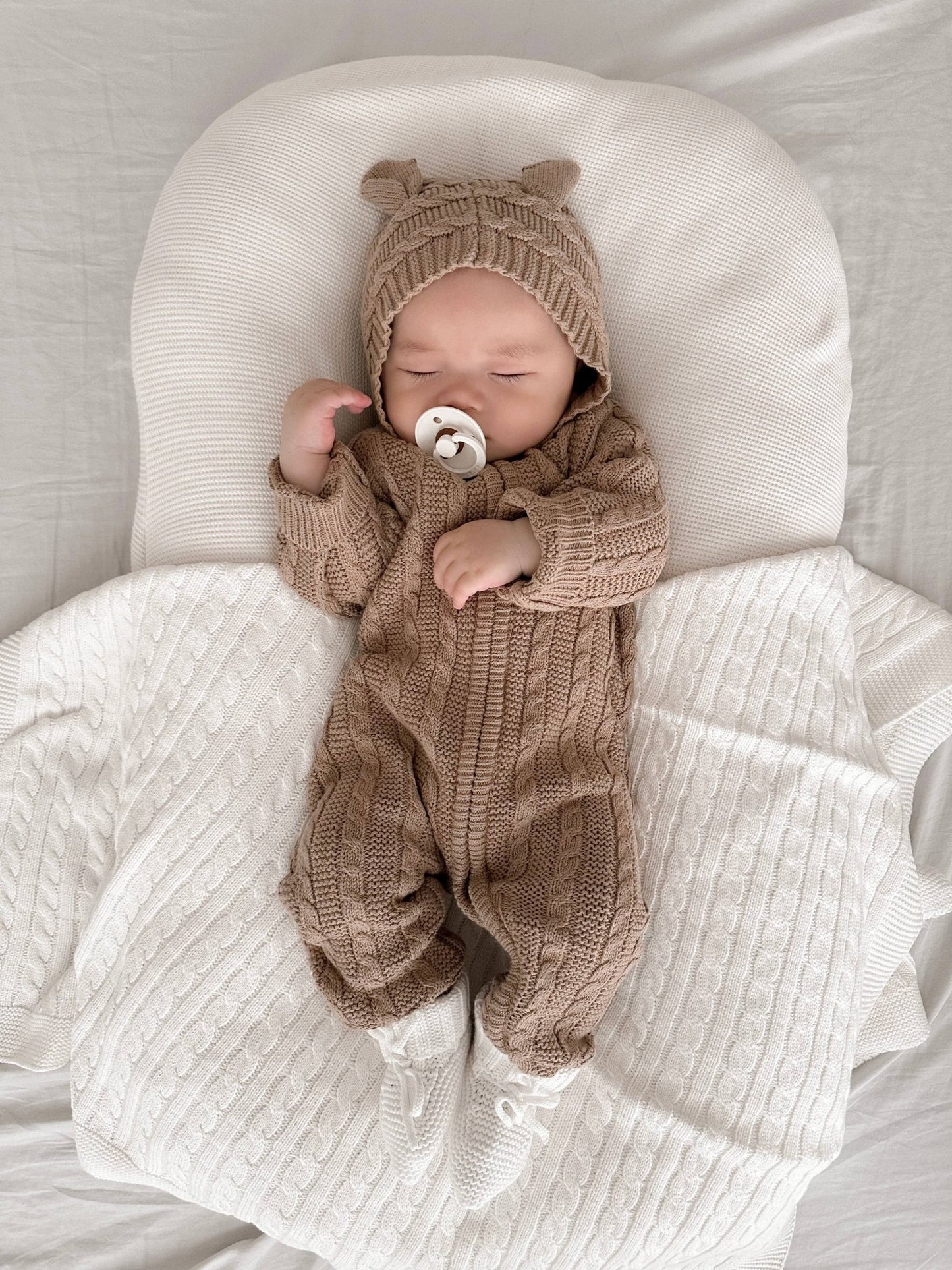 Luna + Luca Baby Bear Jumpsuit - Acorn: 0-3m / Acorn - Echo Market