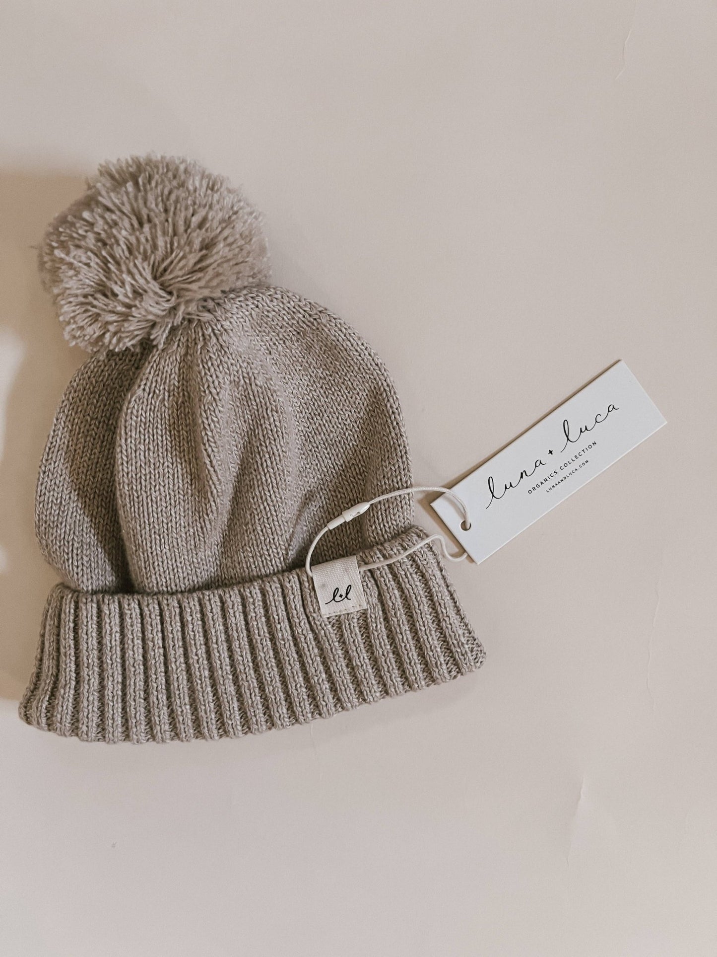 Luna + Luca Pom Beanie - Heather Beige: 0-3m / Heather Beige - Echo Market