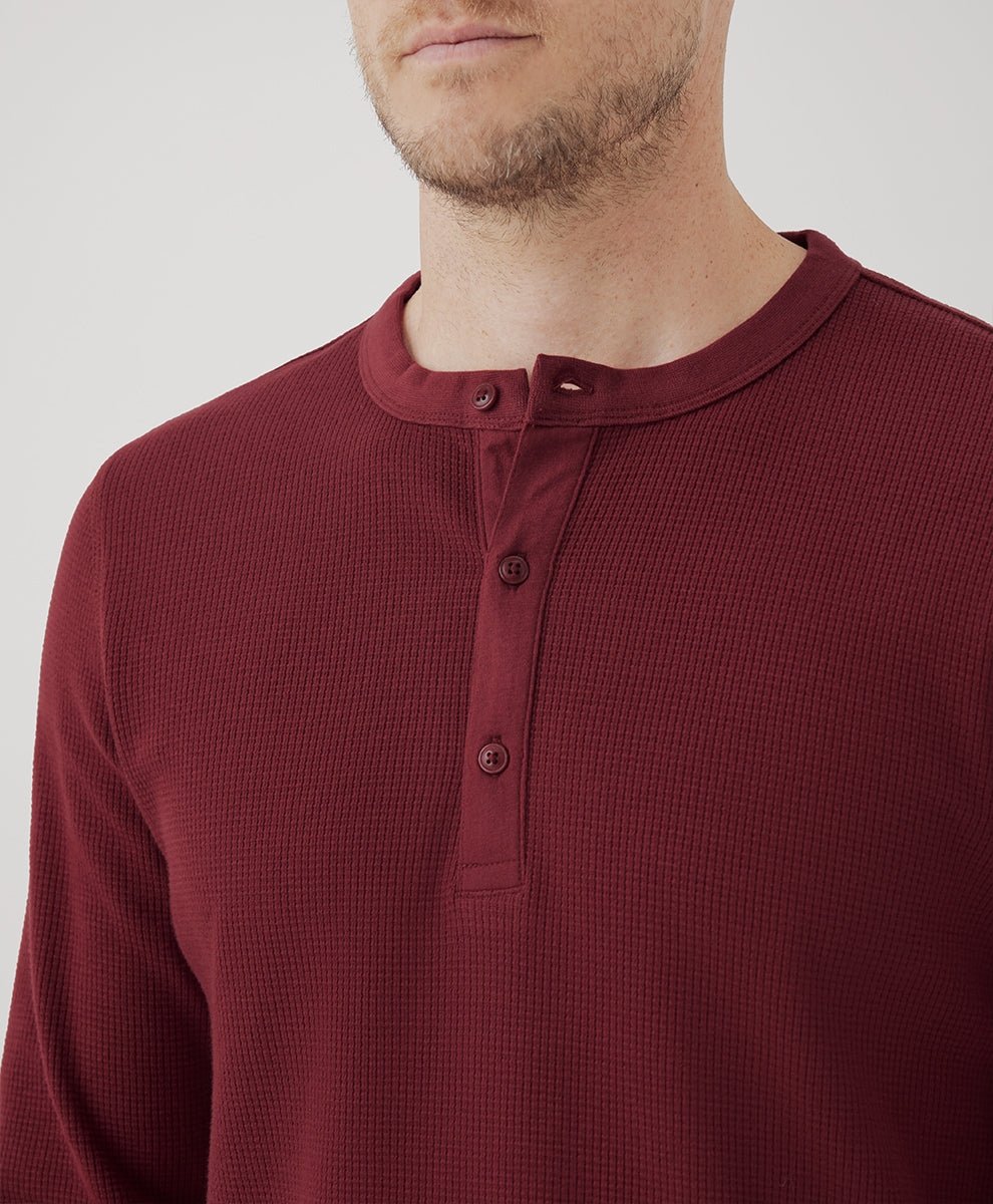 Men’s Thermal Waffle Henley - Echo Market