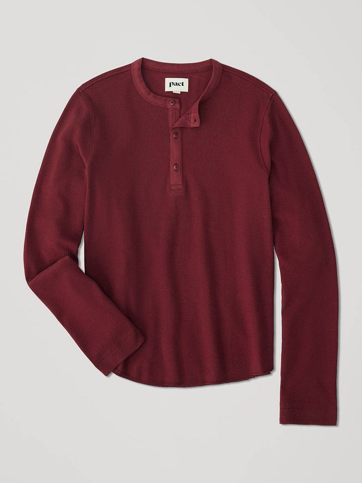 Men’s Thermal Waffle Henley - Echo Market