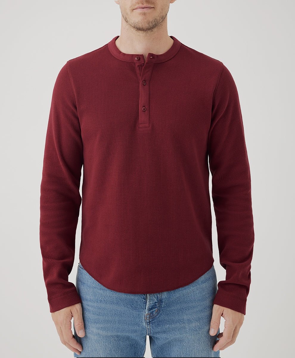 Men’s Thermal Waffle Henley - Echo Market