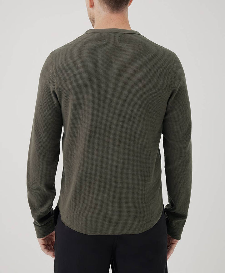 Men’s Thermal Waffle Henley: Small / Grape Leaf - Echo Market