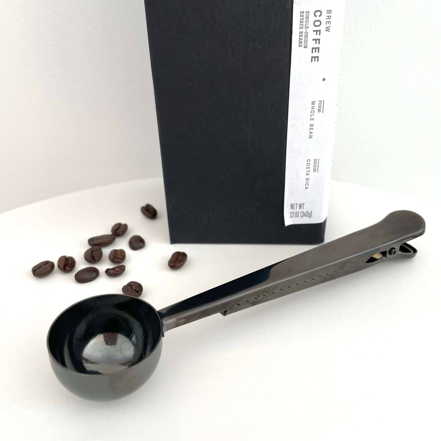Metal coffee scoop clip - black - Echo Market