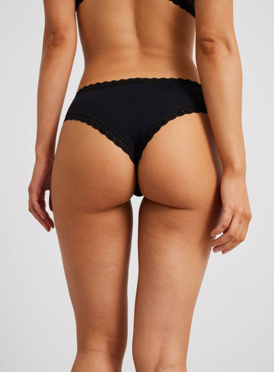 modal lace-trimmed Jupiter Panties- Black - Echo Market