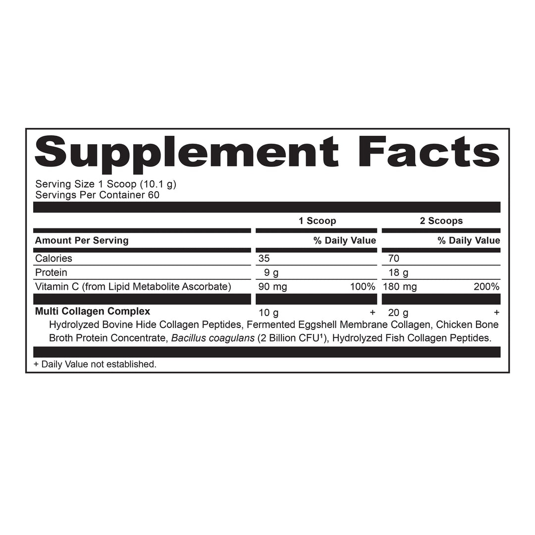 Multi Collagen Protein: Pure - Supplement Facts - Echo Market