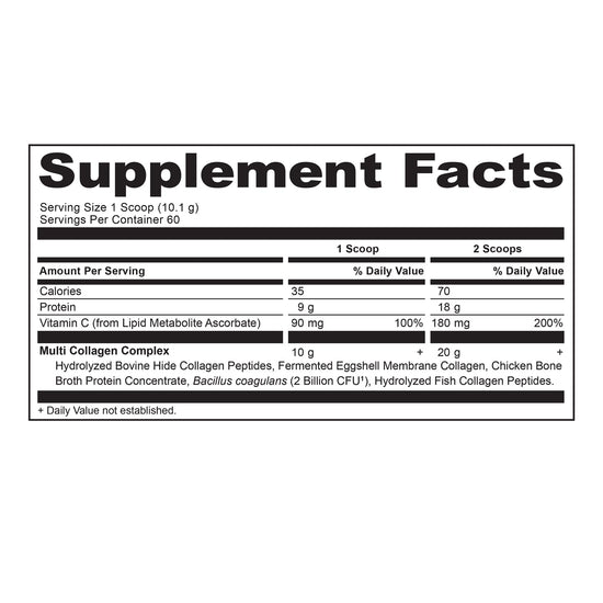 Multi Collagen Protein: Pure - Supplement Facts - Echo Market