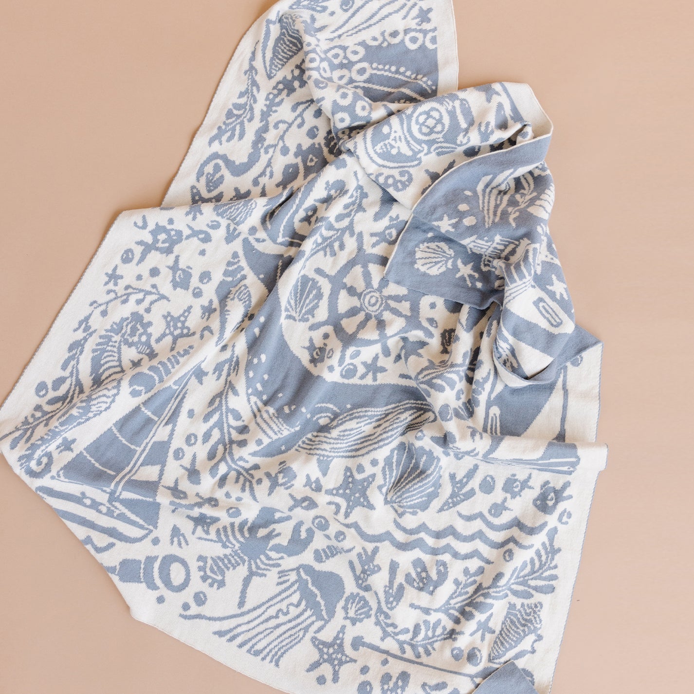 Nautical Baby Gift Set | Cotton Blanket, Teether, Hat - Echo Market
