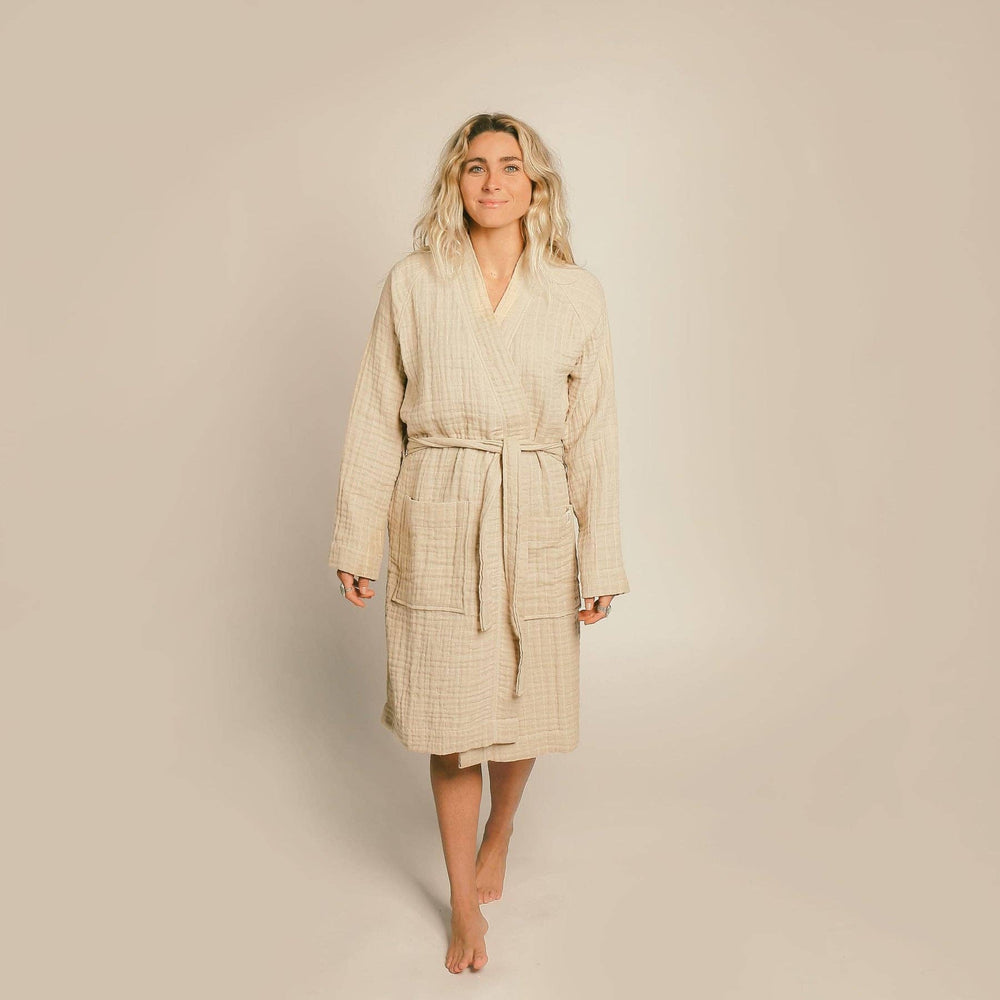 Organic Gauzy Robe: L / Sand - Echo Market