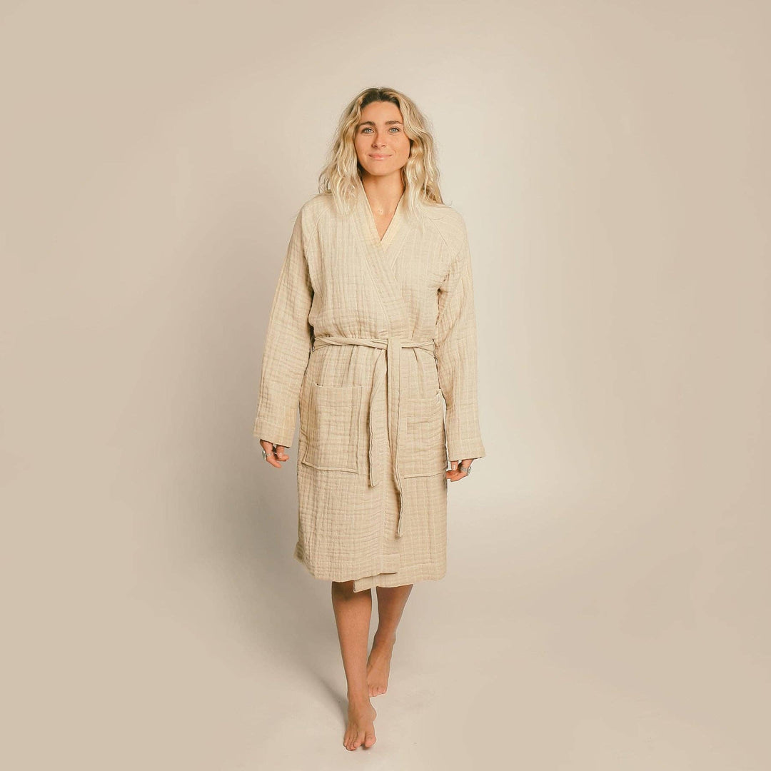 Organic Gauzy Robe: L / Sand - Echo Market