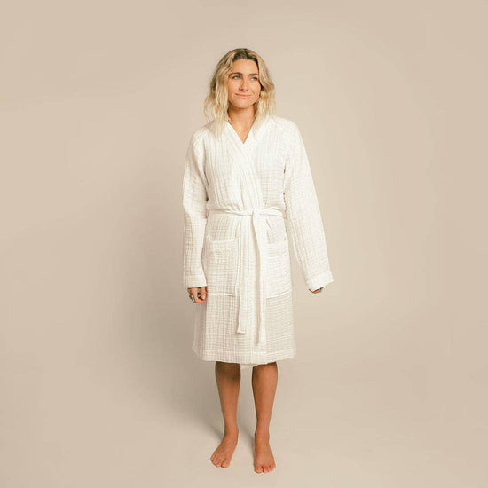 Organic Gauzy Robe: L / Sand - Echo Market