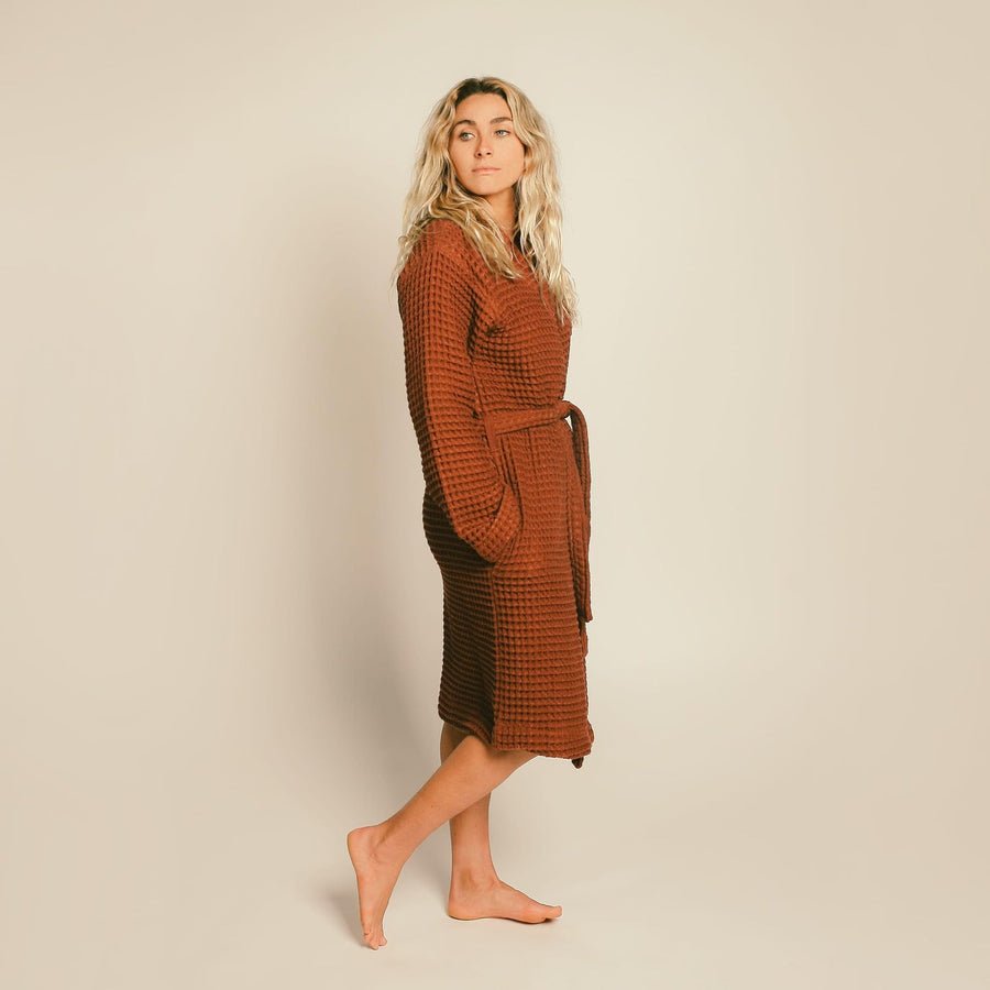 Organic Weightless Waffle Bath Robe - Echo Market