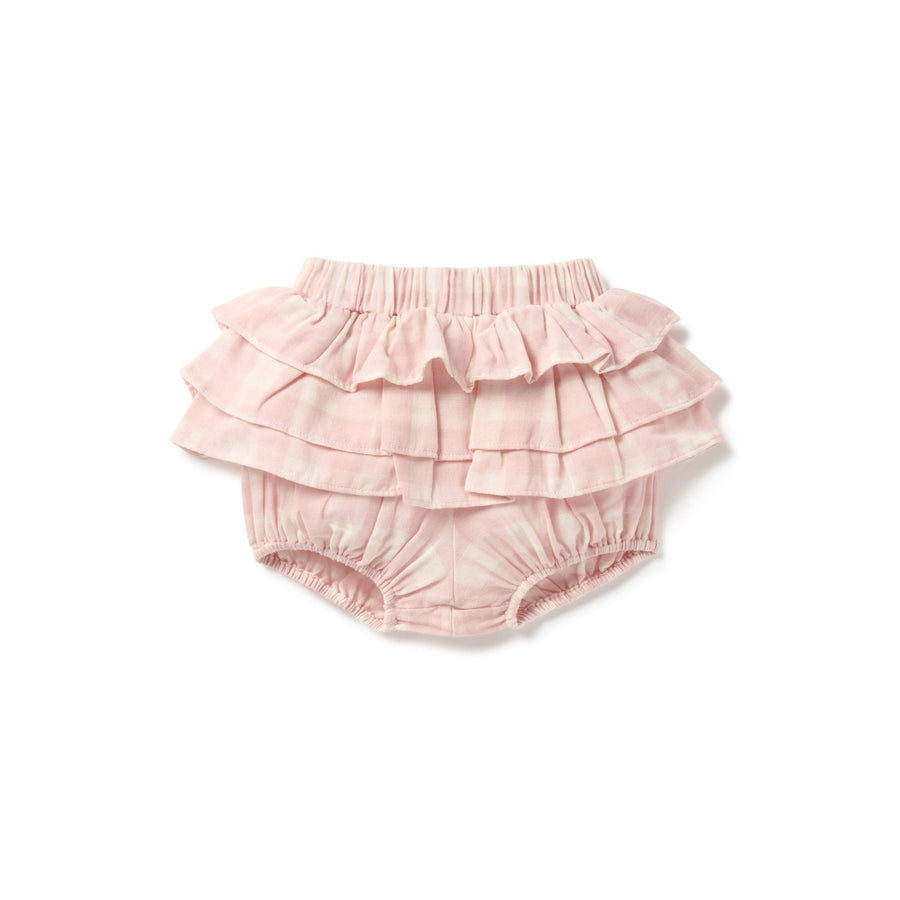 Pink Gingham Muslin Ruffle Bloomers - Echo Market