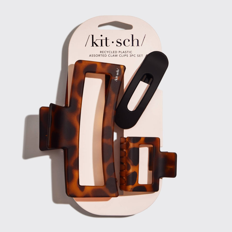 Recycled Plastic Assorted Claw Clip 3 pc set - Echo Market