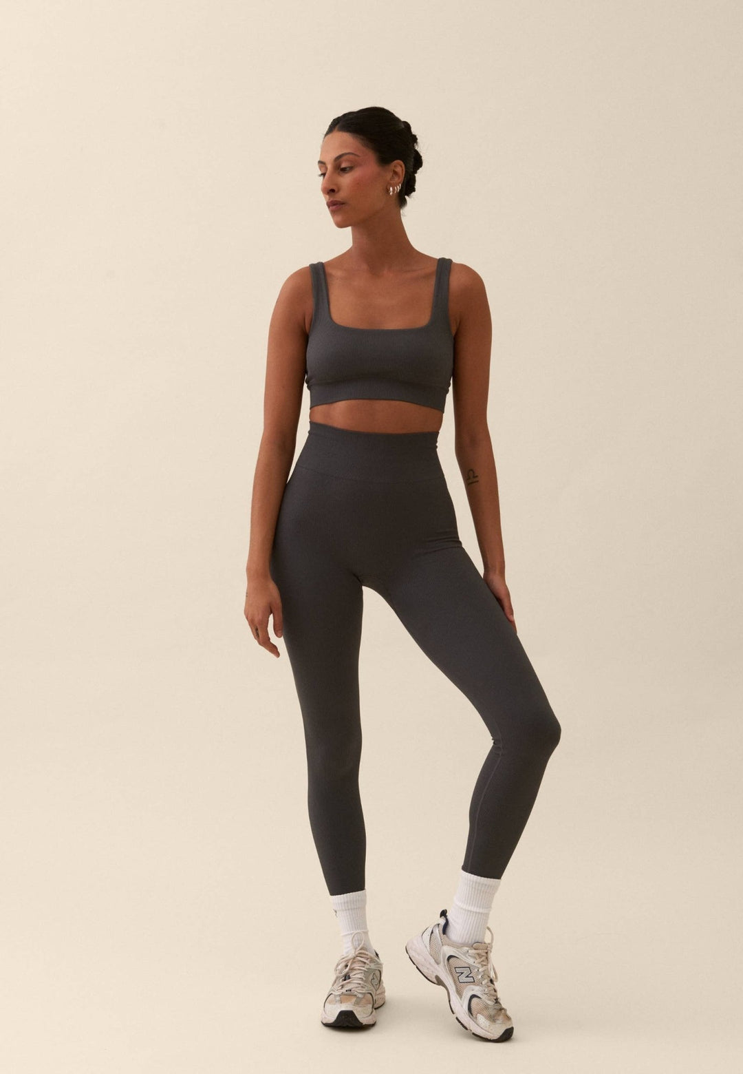 Ribbed Seamless Leggings - Asphalt Grey - Echo Market