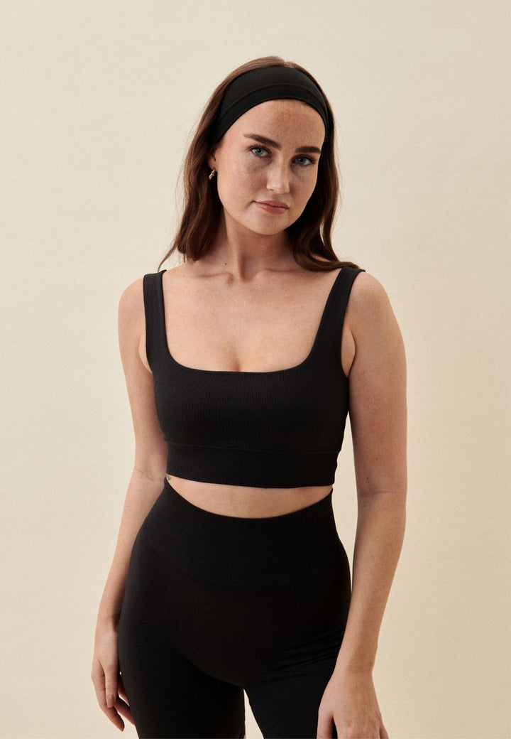 Ribbed Seamless Square Neck Bra - Echo Market