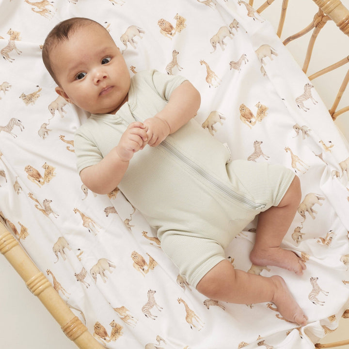 Sage Rib Zip Romper - Echo Market