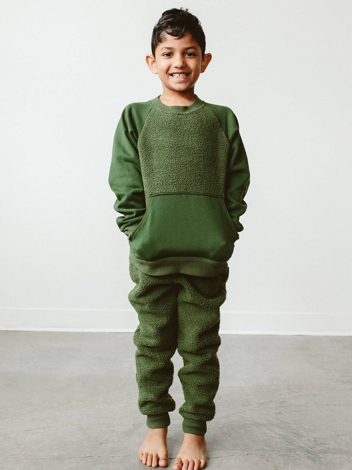 Sherpa Kids L/S Two-Piece Sweatsuit - Spruce - Echo Market