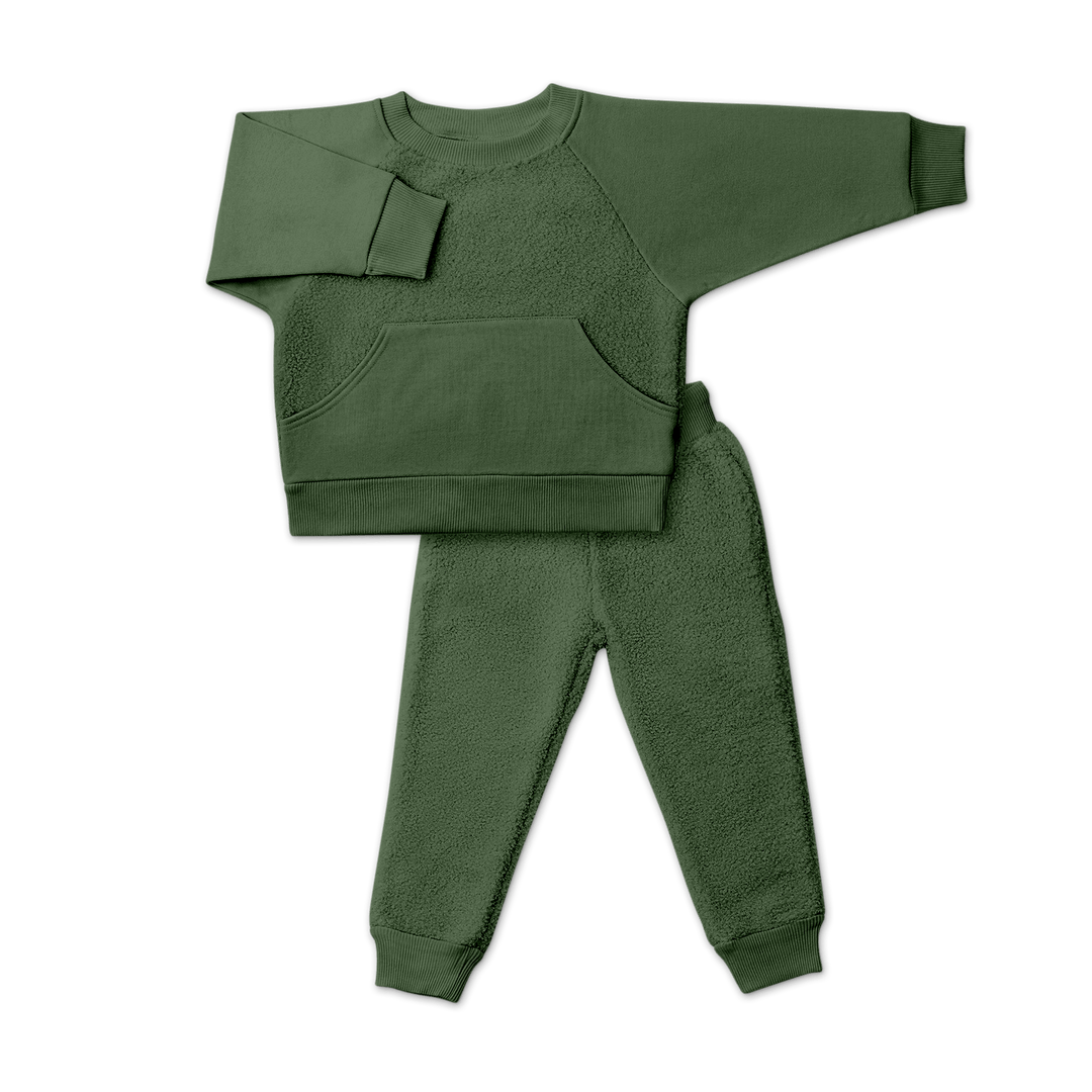 Sherpa Kids L/S Two-Piece Sweatsuit - Spruce - Echo Market