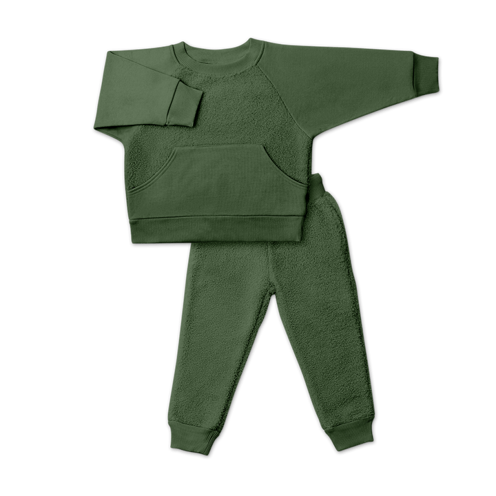 Sherpa Kids L/S Two-Piece Sweatsuit - Spruce - Echo Market