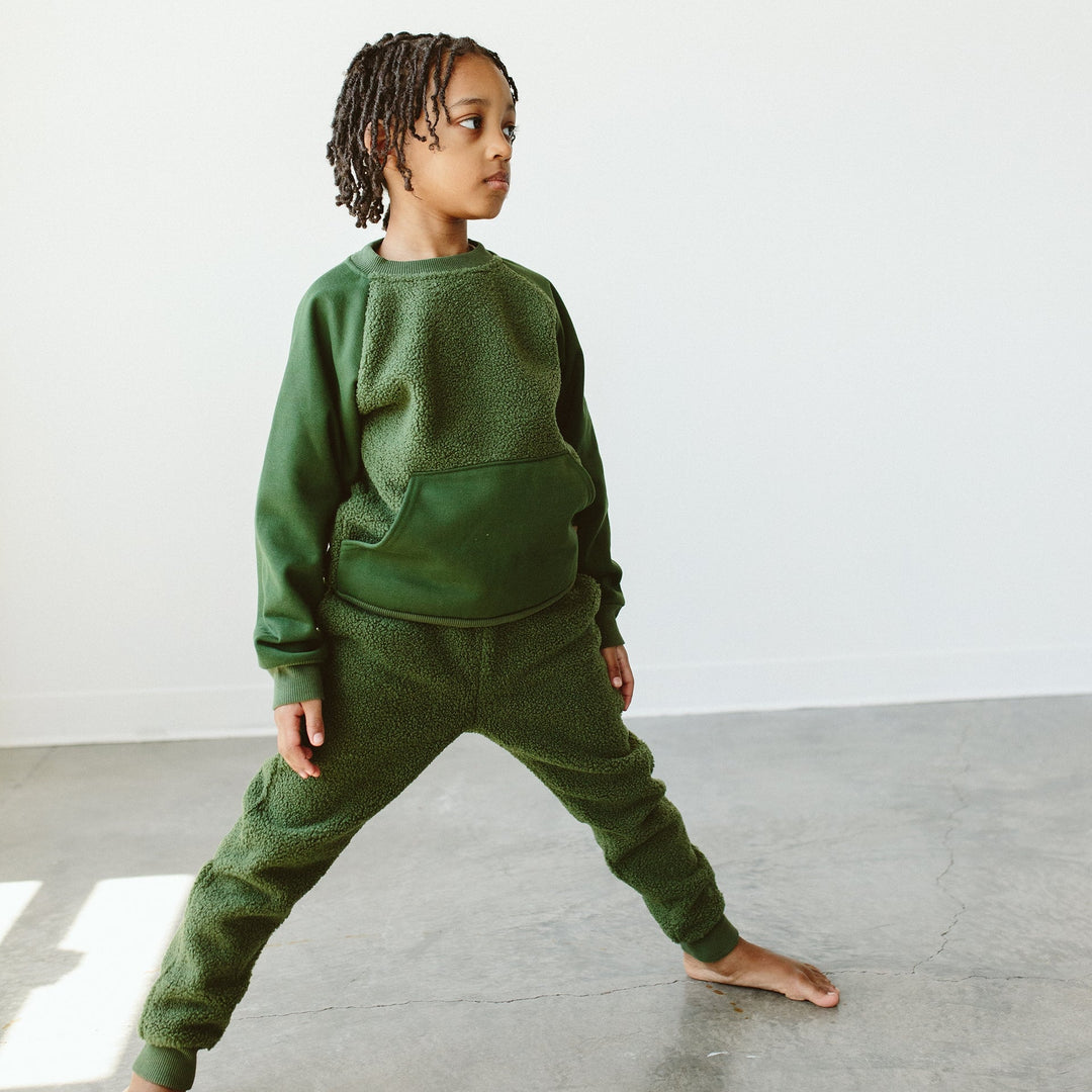 Sherpa Kids L/S Two-Piece Sweatsuit - Spruce - Echo Market