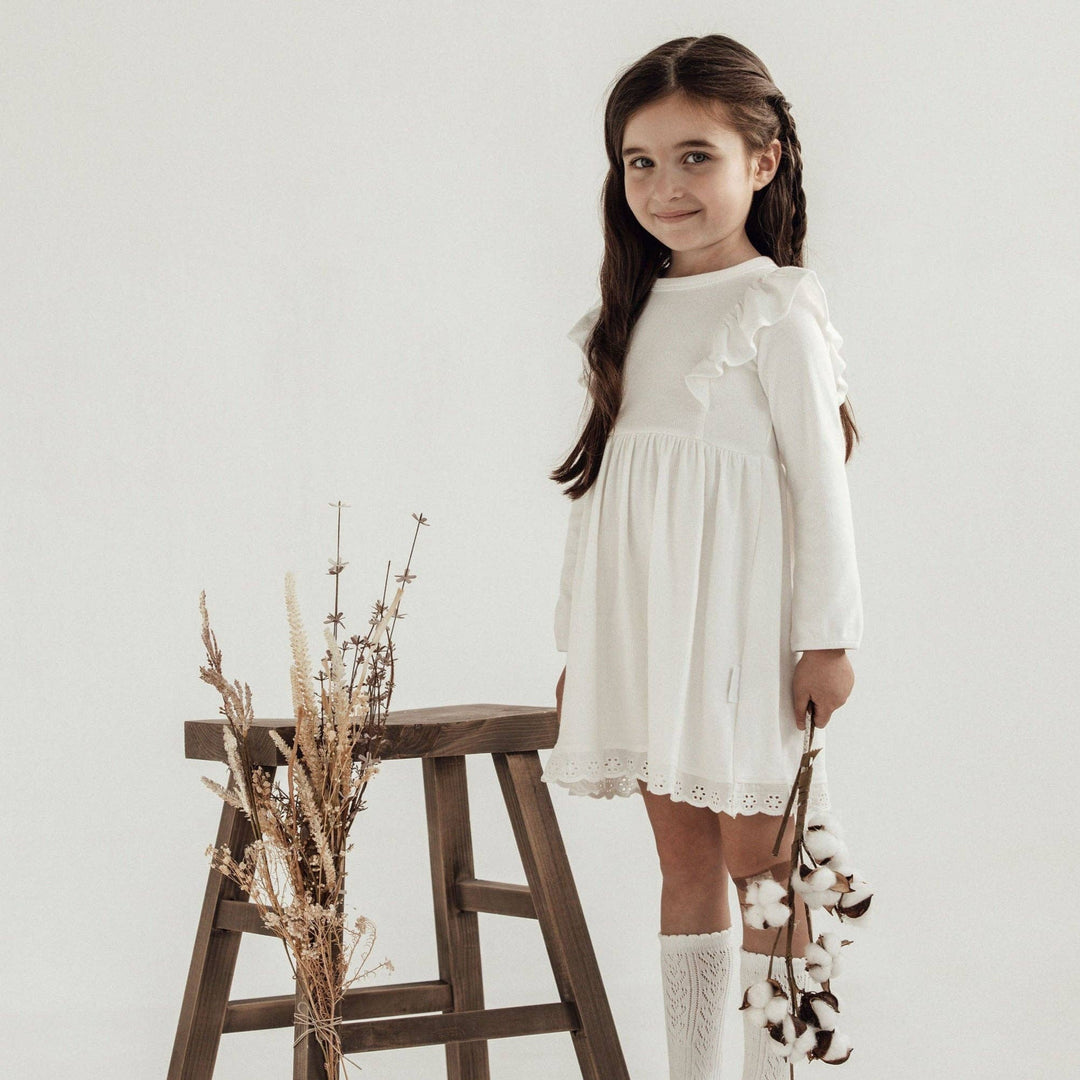 Snow Rib Ruffle Dress - Echo Market