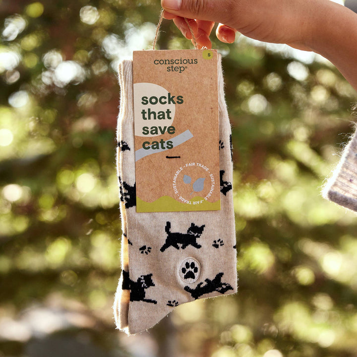 Socks that Save Cats | Beige Cats - Echo Market