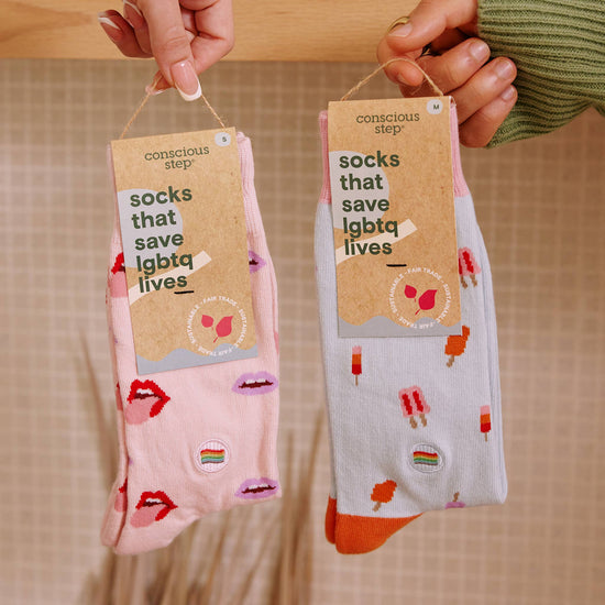 Socks that Save LGBTQ Lives | Pink Lips - Echo Market