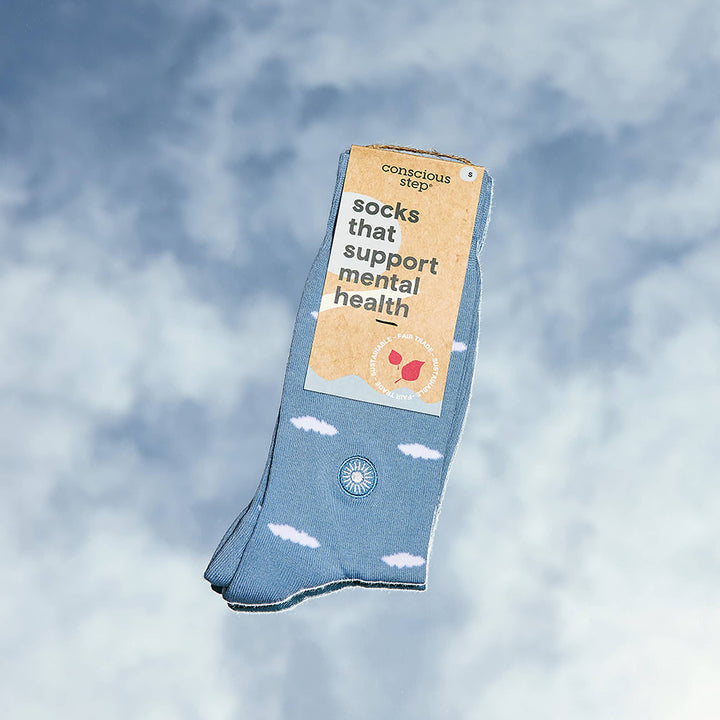 Socks that Support Mental Health (Floating Clouds): Small - Echo Market