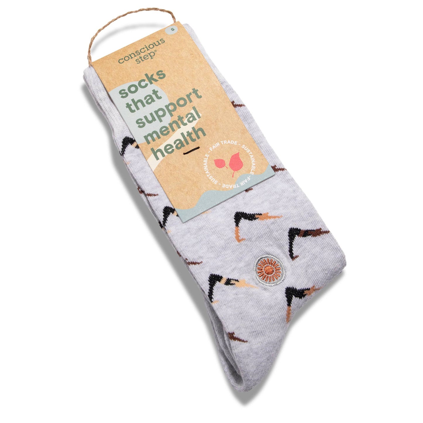Socks that Support Mental Health (Gray Yogis): Small - Echo Market