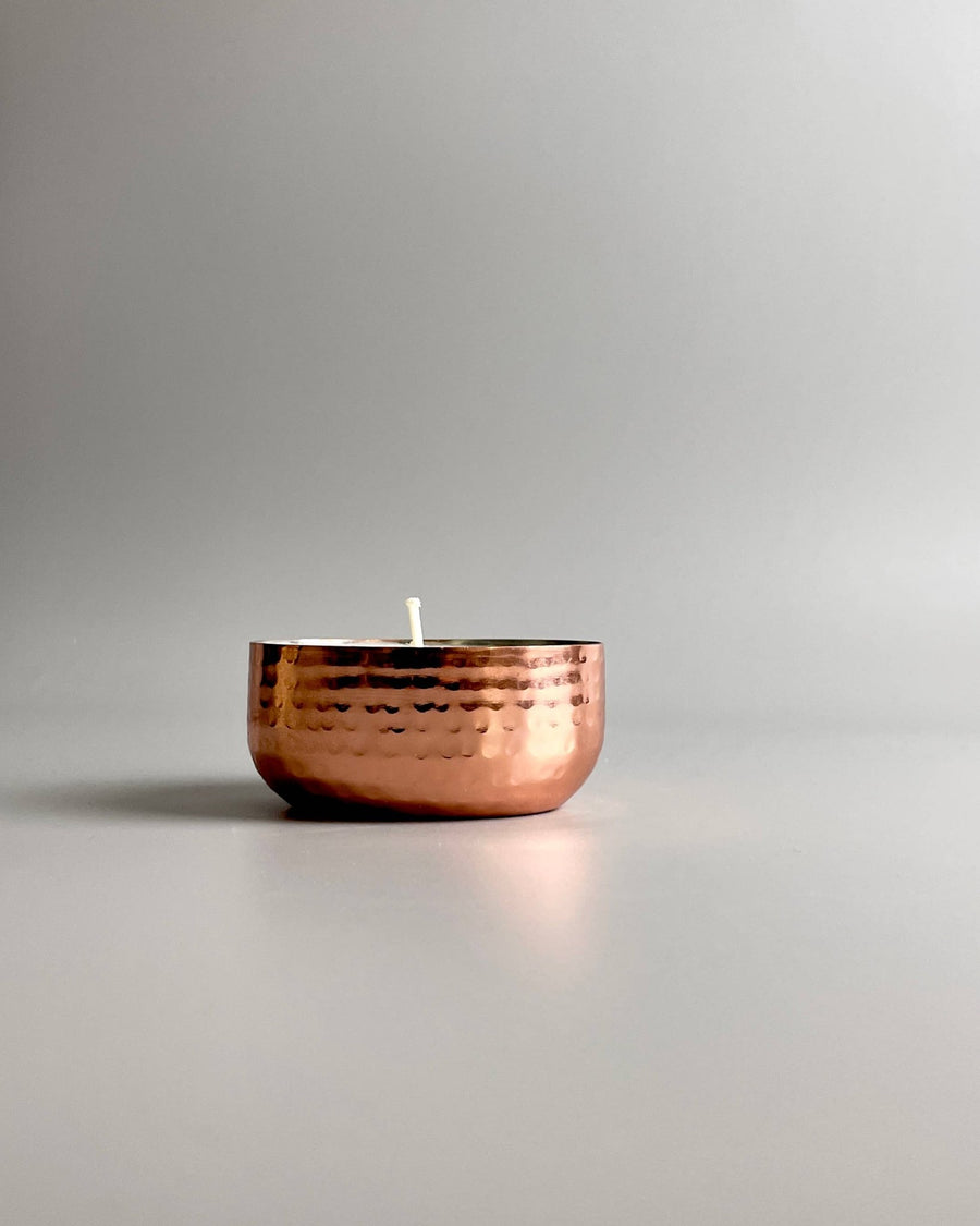 Soy Candle in reusable metal copper colored vessel: Cala - Echo Market