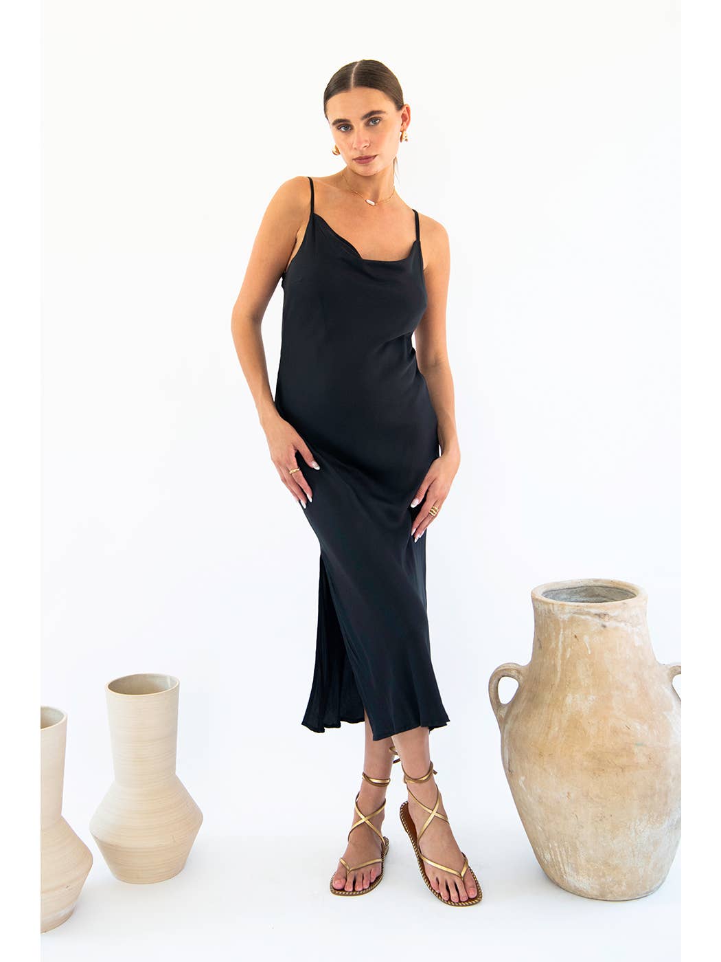 The Cowl Neck Midi Dress - Echo Market