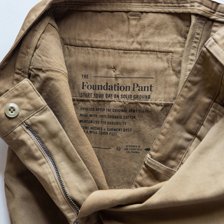 The Democratic Foundation Pant in Organic Khaki - Echo Market